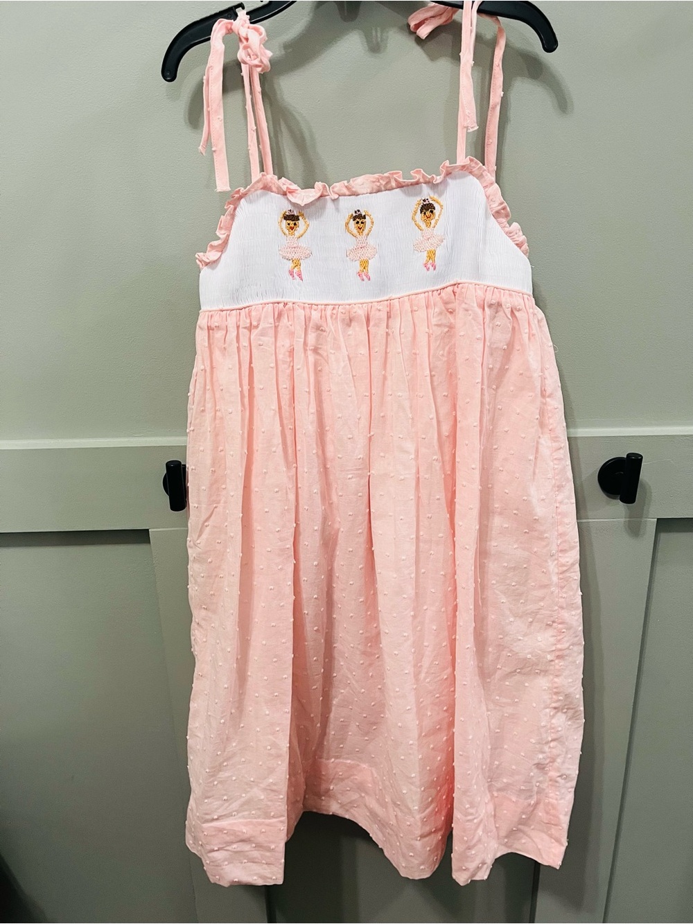 Girl’s Smockingbird Pink Ballerina Embroidered Sundress